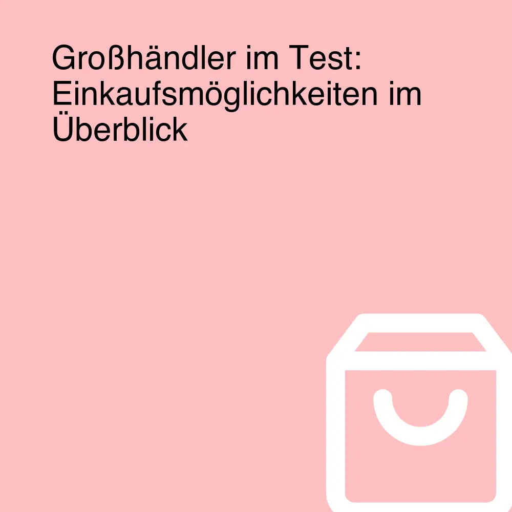 Großhändler im Test: Einkaufsmöglichkeiten im Überblick